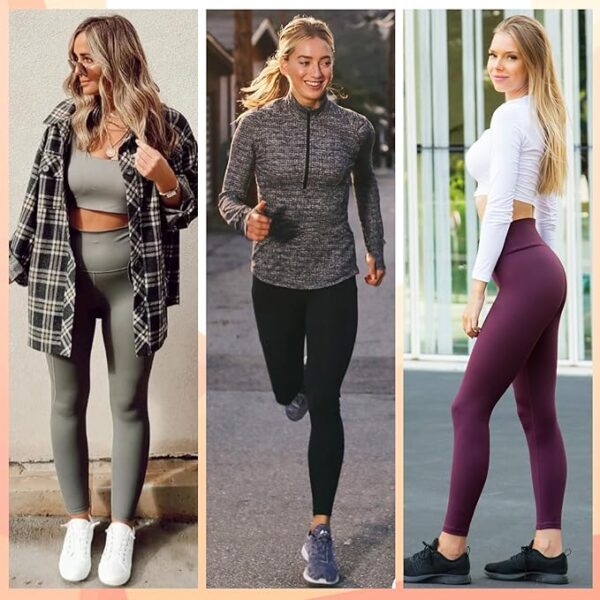 NEW YOUNG 3 Pack Leggings with Pockets for Women,High Waisted Tummy Control Workout Yoga Pants - Image 3